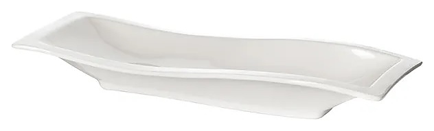 Блюдо сервировочное Kunstwerk A5883 38х15,8 см h=5 см (фарфор) «волна» белое