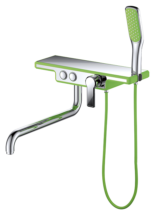 Смеситель для ванны с душем D&K Berlin Humboldt DA1443312 зеленый, хром