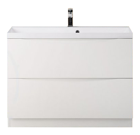 Тумба с раковиной BelBagno MARINO-800-2C-PIA-BL-P + BB800/450-LV-MR-PR перелив слева, белый глянцевый