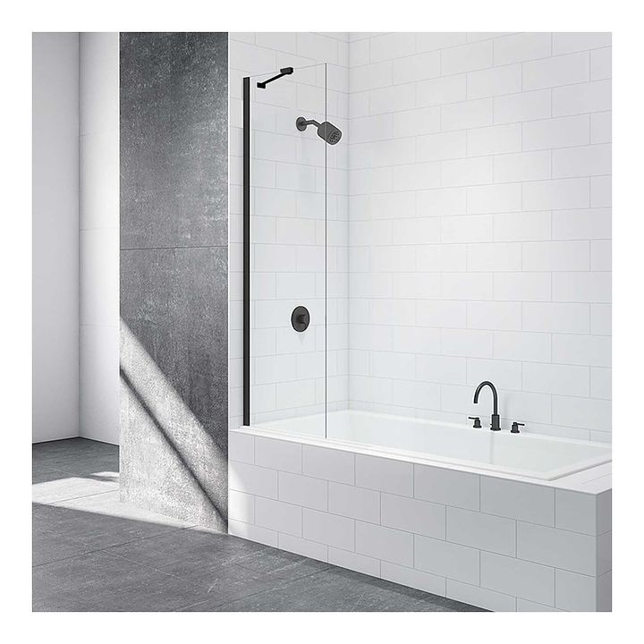 Шторка на ванну Mira Glass 500BB 50х140 см черный профиль, прозрачное стекло
