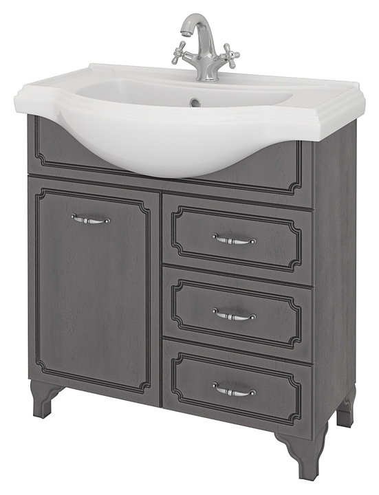 Тумба КАКСА-А Патина 004484 80 см, серый с черным