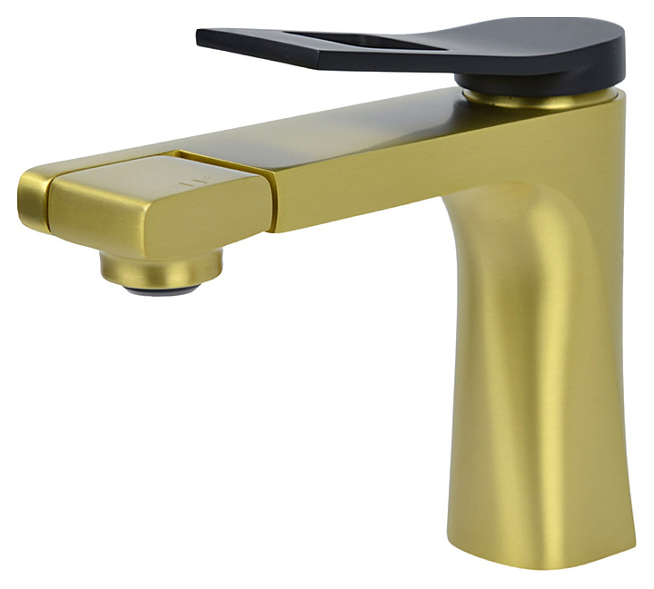 Смеситель для раковины Bronze de Luxe Element EL02XGB излив с вращающимся элементом, золото, черный