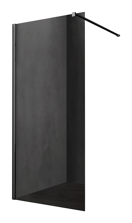 Перегородка душевая Vincea Walk-In VSW-1H900CGB 90х200 см тонированное стекло, профиль черный матовый