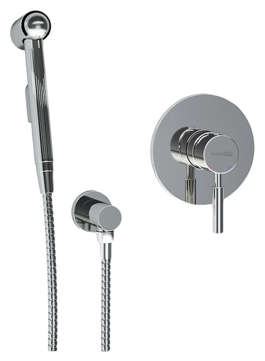 Душ гигиенический встраиваемый Wasserkraft A14156 шланг 100 см, хром