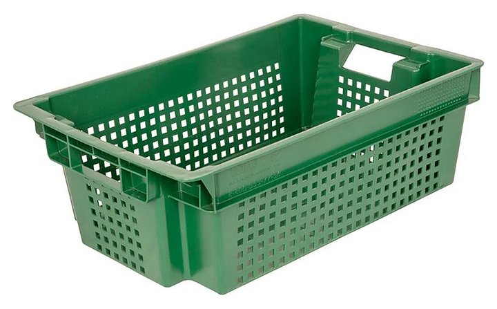 Ящик для овощей и фруктов ТАРА.РУ 102-1 МСК 600х400х200 мм зеленый