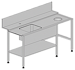 Стол для посудомоечной машины Kromo K9-SX левый