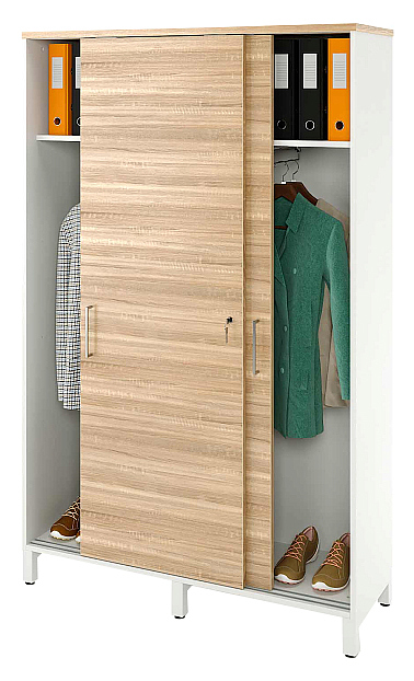 Локер ZAMM 2 штанги МК 414 120х41,4х190 см фасад дуб Бардолино, корпус белый