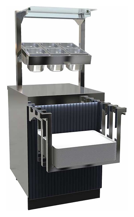 Прилавок для столовых приборов и подносов Abat Сэйла ПСПХ-70Е волна