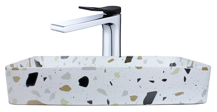 Раковина Bronze de Luxe Терраццо 1061TR 60,5х35 см, керамика, со смесителем EL21CB