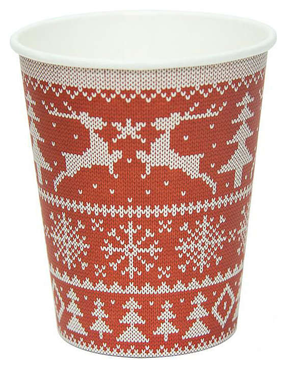 Стакан бумажный ПАПЕРСКОП РУС 250 мл Зимние узоры (1000 шт.)