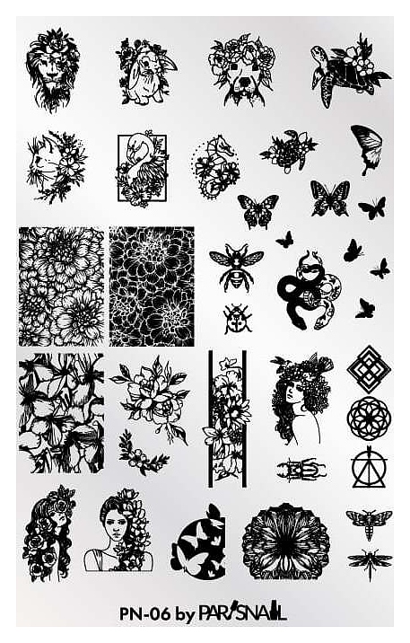 Пластина для стемпинга ParisNail PN-06 (95х145 мм)