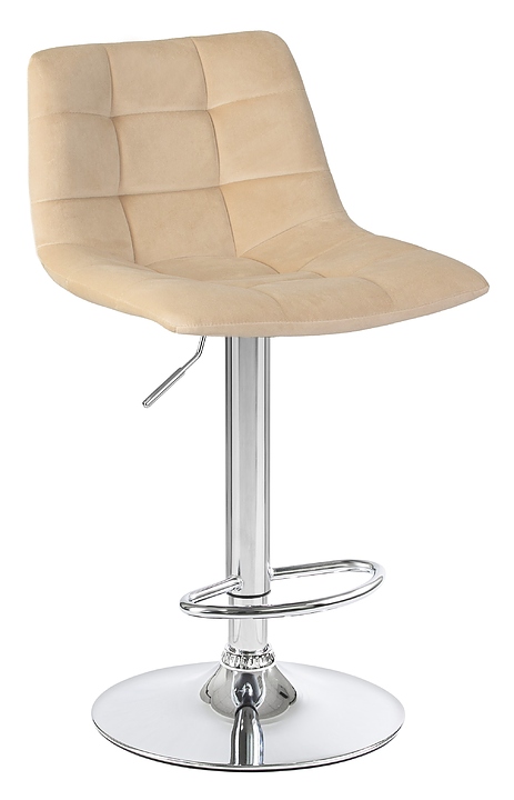Стул барный DOBRIN 5017-LM TAILOR (бежевый велюр, хром)