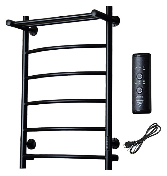 Полотенцесушитель электрический с полочкой Тругор Пэк сп 5 П 80х50 см, черный