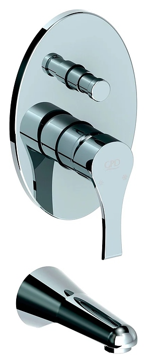 Смеситель встраиваемый для ванны GPD Atros MAB65 с изливом