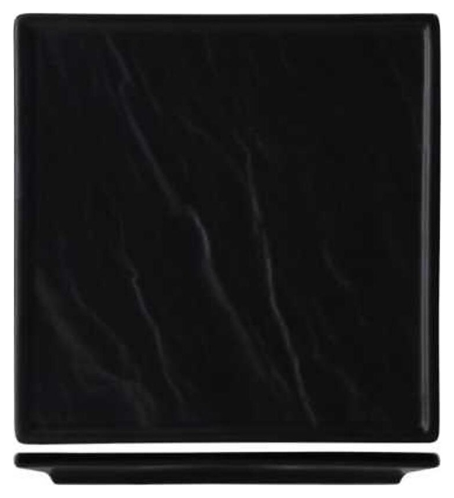 Блюдо сервировочное P.L. Proff Cuisine Black Classic&Gold F2934-8.5BY Relief Black 22х22 см (фарфор) черное