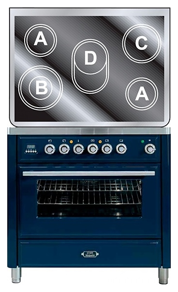 Электрическая плита с духовым шкафом ILVE MTE-90-E3