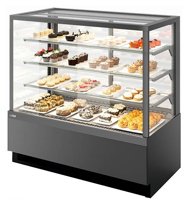 Витрина кондитерская Chilz VETE KUB LUX 90 антрацит, серый матовый