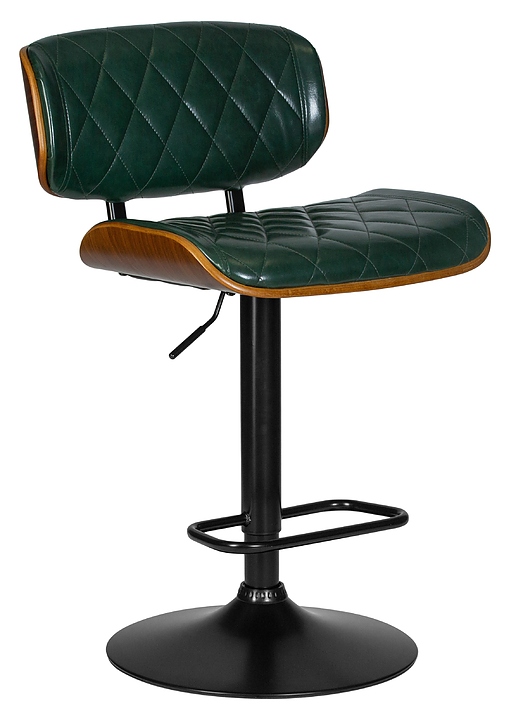 Стул барный DOBRIN 6929 BlackBase LMZ MORGAN (зеленый, коричневое дерево, черный)
