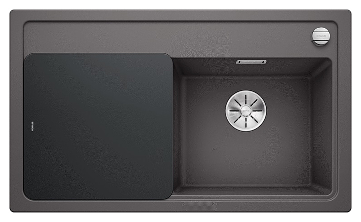 Кухонная мойка Blanco Zenar 45S InFino Silgranit (+доска стекло) темная скала правая мойка