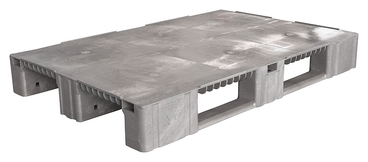 Паллет универсальный ТАРА.РУ TR 1208-1 1200х800х150 мм (сплошной на 3 полозьях) серый