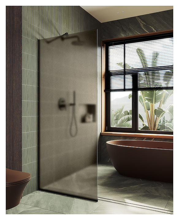 Перегородка душевая MaybahGlass MGD-697-6у 79х195 см, бронза матовая, черный