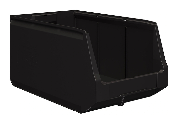 Контейнер iPlast Logic Store LS-5325 N2 500х300х250 мм с отверстиями для перегородок, ЭКО, черный