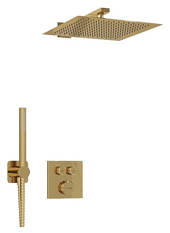 Встраиваемый комплект для душа Wasserkraft Sauer 7100 A7499.090.116.010.127.011 Thermo золото глянцевое