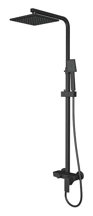 Душевая система D&K Berlin Technische DA1433725A02 с изливом, черный матовый