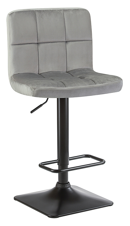 Стул барный DOBRIN 5018-LM-N DOMINIC (серый велюр, черный) 2 шт.