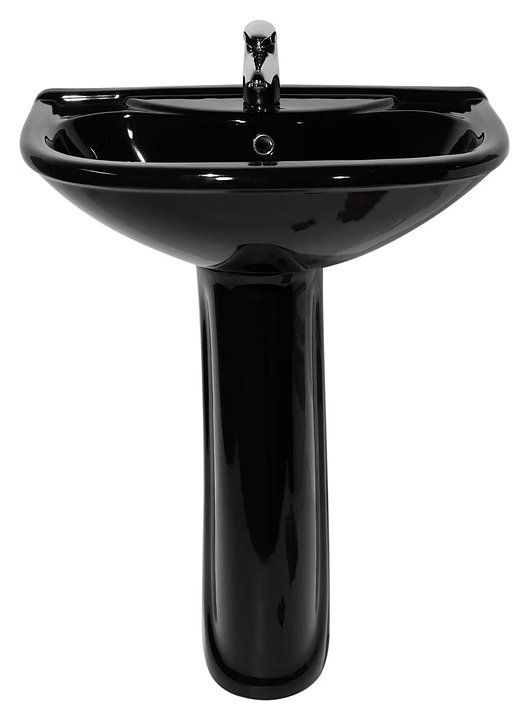 Раковина с пьедесталом Оскольская керамика Престиж 63 с 1 отв. под смеситель, черная