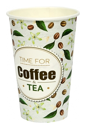Стакан бумажный Флексознак 400 мл Coffee&Tea