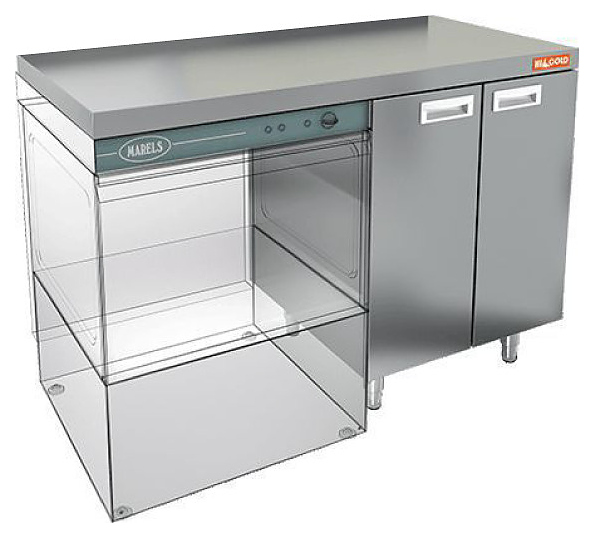 Стол под посудомоечную машину HICOLD НБМСЗКП-12/6Л c левым крылом