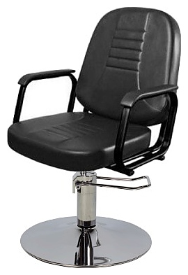 Кресло парикмахерское МЭДИСОН БРИЗ гидравлика хром, диск хром, черное матовое