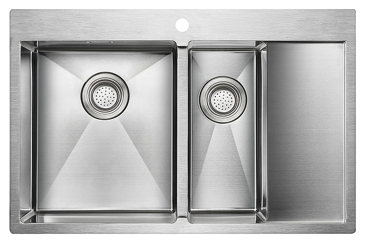 Мойка кухонная Paulmark Union PM537851-BSL нержавеющая сталь, левая