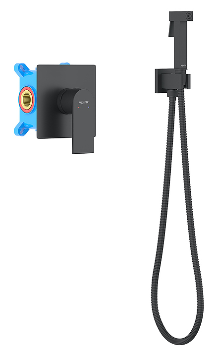 Душ гигиенический со смесителем Aquatek Лира AQ1419MB матовый черный