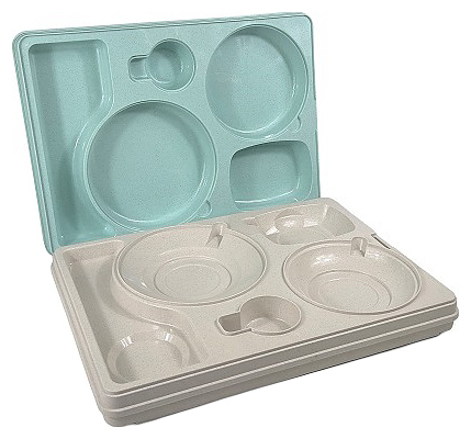 Термоподнос Tribeca TT-5N 542х387х120 мм на 5 предметов с крышкой (полипропилен)