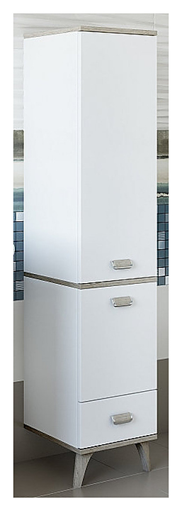 Шкаф-пенал Sanflor Бруно белый матовый, орегон