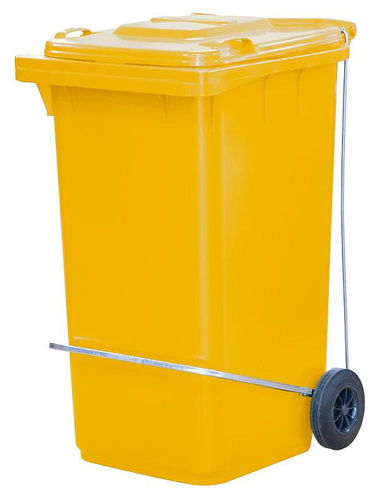 Контейнер для мусора ТАРА.РУ МКТ 240 с педалью П, желтый