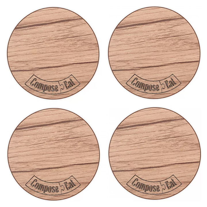 Набор подставок для кружку ComposeEat NBD4852094OA4 Бирдекель 85 мм, 4 шт., дуб натуральный