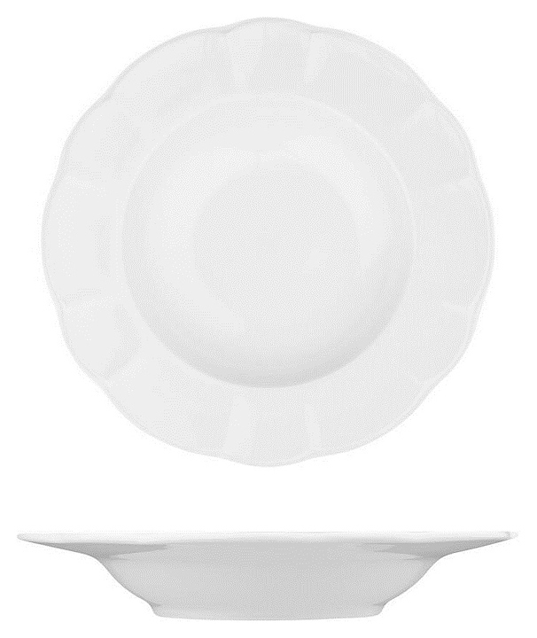 Тарелка глубокая Noble Bella 305004А 290 мл d=23 см h=3,5 см (фарфор) белая