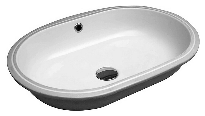 Раковина врезная под столешницу SEREL 0571 55х38х18,5 см, фарфор, белая