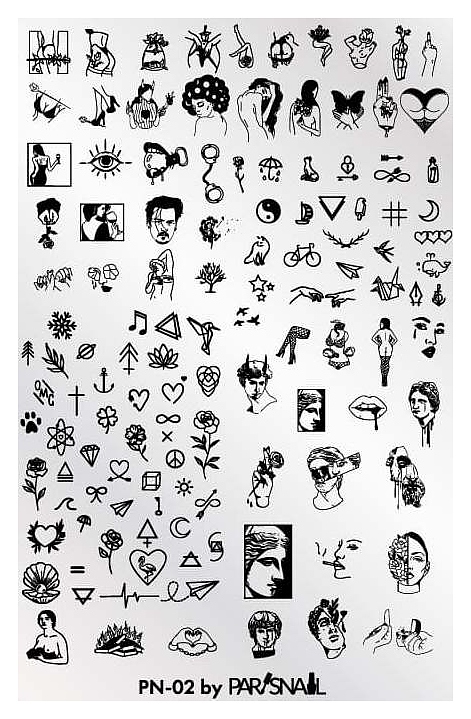 Пластина для стемпинга ParisNail PN-02 (95х145 мм)