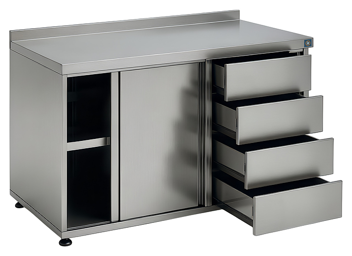 Стол-тумба РЕКОМ ТЯКБ-140/60/85 Л 4 ящика справа, с бортом