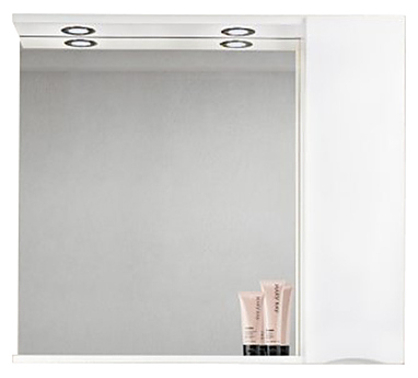 Шкаф зеркальный BelBagno MARINO-SPC-900/750-1A-BL-P-R правосторонний, с подсветкой, белый глянцевый
