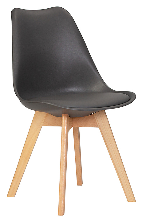 Стул обеденный DOBRIN 635PP-LMZL JERRY SOFT (темно-серый, светлый бук)