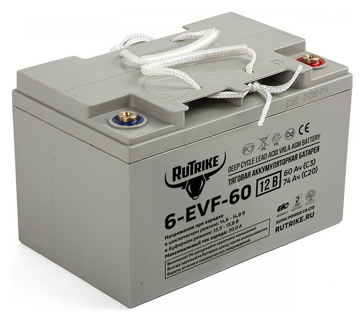 Тяговый аккумулятор Rutrike 6-EVF-60 (12V60A/H C3)