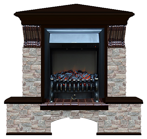 Камин Glenrich Бостон К Fobos BL ГЦ венге угловой