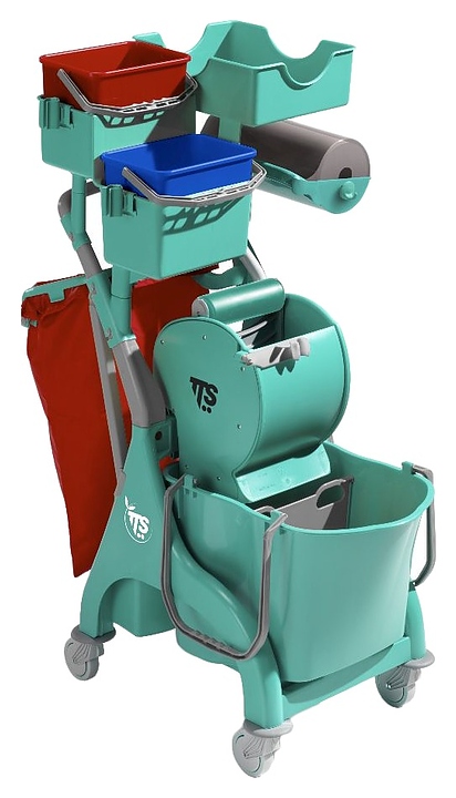 Тележка уборочная TTS Nick Plus 320 многофункциональная с отжимом Dry