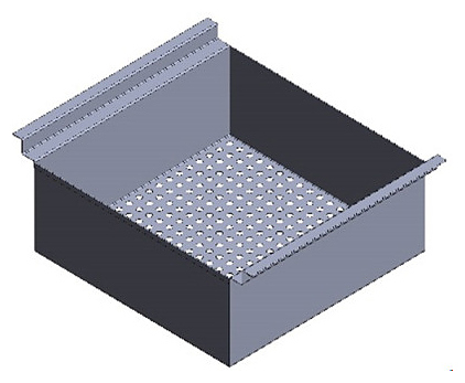 Вставка перфорированная в ванну Assum ВП 100-ВМС-1/400 480x390x100 мм нержавеющая сталь