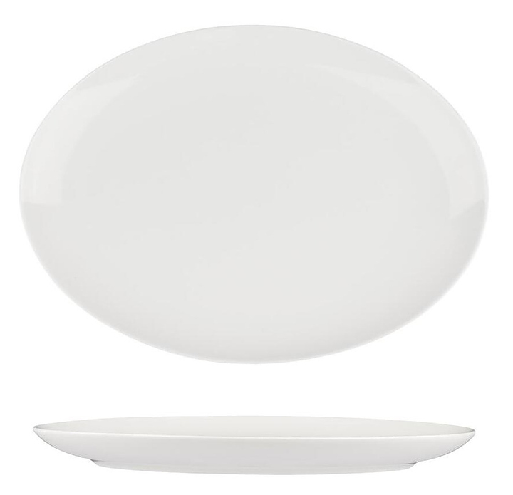 Блюдо овальное Noble Fine Plus 093241A 25.7х18.8 см h 2.2 см, белый